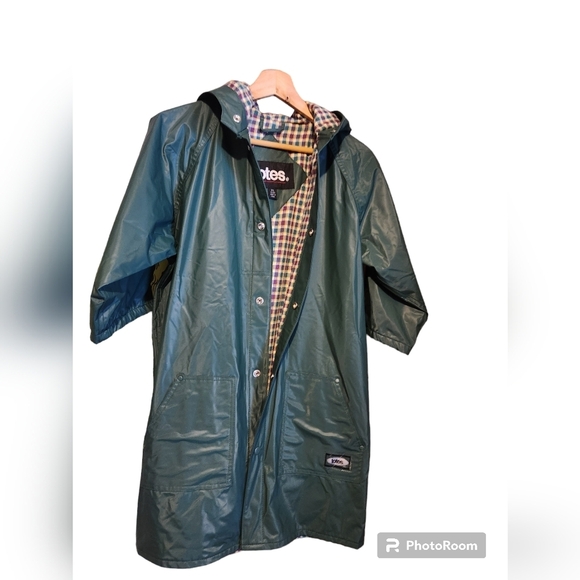 totes Other - Totes Green Rain Coat Childrens XL (12-14) Jacket Vinyl Snap Closure Hood Lined